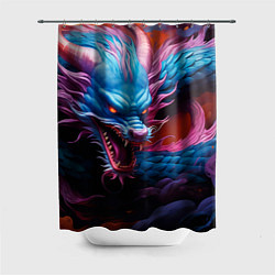Шторка для душа Рогатый дракон, цвет: 3D-принт