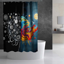 Шторка для душа Креативный мозг, цвет: 3D-принт — фото 2