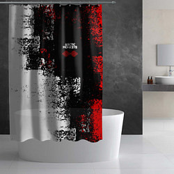 Шторка для душа Arctic Monkeys - Красные и белые помехи, цвет: 3D-принт — фото 2
