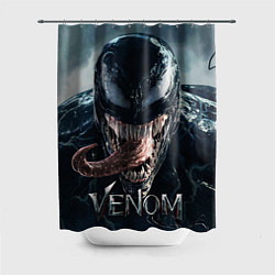 Шторка для душа Venom head with tongue, цвет: 3D-принт