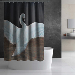Шторка для душа Лебедь белый, цвет: 3D-принт — фото 2