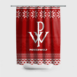 Шторка для душа Новогодний Powerwolf, цвет: 3D-принт