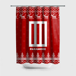 Шторка для душа Новогодний Paramore с оленями, цвет: 3D-принт