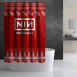 Шторка для душа Новогодний Nine Inch Nails с оленями, цвет: 3D-принт — фото 2