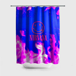 Шторка для душа Nirvana neon flame, цвет: 3D-принт