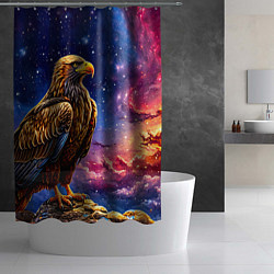 Шторка для душа Орел на фоне космоса, цвет: 3D-принт — фото 2