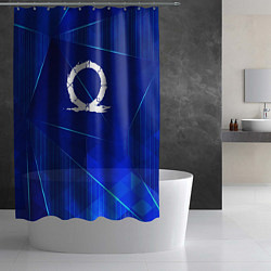 Шторка для душа God of War blue poly, цвет: 3D-принт — фото 2