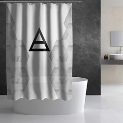 Шторка для душа Thirty Seconds to Mars white poly, цвет: 3D-принт — фото 2