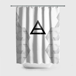 Шторка для душа Thirty Seconds to Mars white poly, цвет: 3D-принт