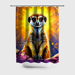 Шторка для душа Сурикат в яркиз лучах солнца, цвет: 3D-принт
