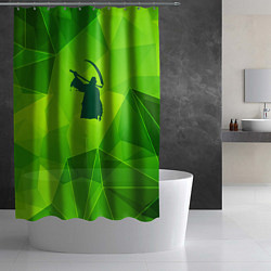 Шторка для душа Children of Bodom green poly, цвет: 3D-принт — фото 2