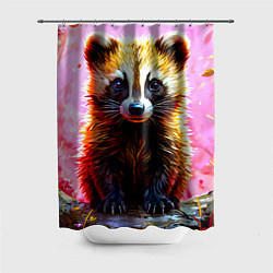 Шторка для ванной Росомаха в розовом лесу