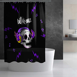 Шторка для душа Blink 182 неоновый череп, цвет: 3D-принт — фото 2
