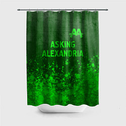 Шторка для душа Asking Alexandria - green gradient посередине, цвет: 3D-принт