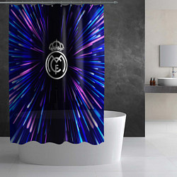 Шторка для душа Real Madrid neon energy, цвет: 3D-принт — фото 2