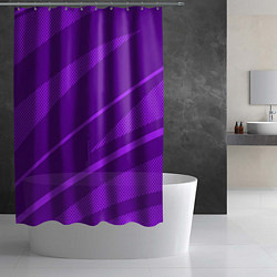 Шторка для душа Фиолетовый однотонный абстракция с полосой, цвет: 3D-принт — фото 2
