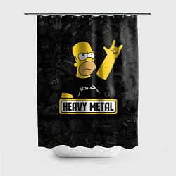 Шторка для душа Heavy metal Гомер симпсон, цвет: 3D-принт