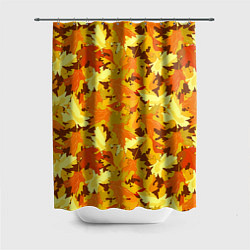 Шторка для душа Золотая кленовая осень, цвет: 3D-принт