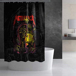 Шторка для душа Metallica - skeleton with a lantern, цвет: 3D-принт — фото 2