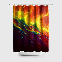Шторка для душа Абстрактные волны с огнем, цвет: 3D-принт