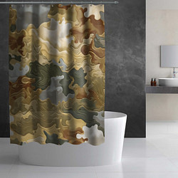 Шторка для душа Золотистый камуфляж, цвет: 3D-принт — фото 2