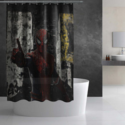 Шторка для душа Spider man night, цвет: 3D-принт — фото 2