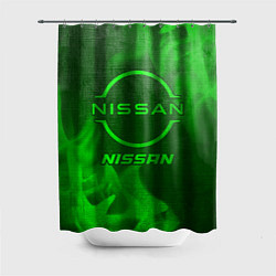Шторка для душа Nissan - green gradient, цвет: 3D-принт