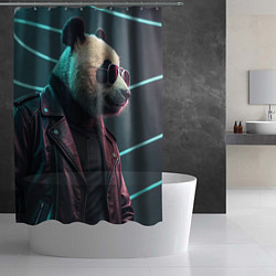 Шторка для душа Cyberpunk panda, цвет: 3D-принт — фото 2