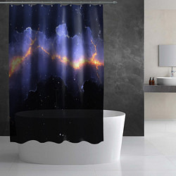Шторка для душа Молния в фиолетовом небе текстура, цвет: 3D-принт — фото 2