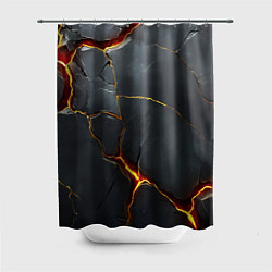 Шторка для душа Серая текстура с золотым изломом, цвет: 3D-принт