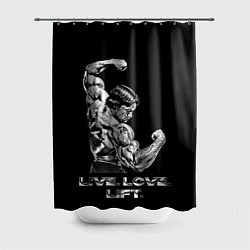 Шторка для душа Арнольд - живи люби расти, цвет: 3D-принт