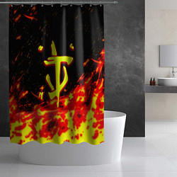 Шторка для душа Doom огненное лого, цвет: 3D-принт — фото 2
