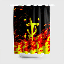 Шторка для душа Doom огненное лого, цвет: 3D-принт