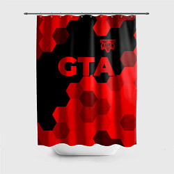 Шторка для душа GTA - red gradient посередине, цвет: 3D-принт