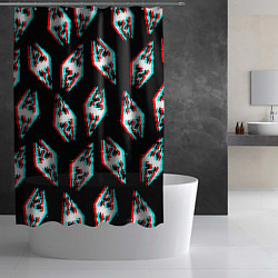 Шторка для душа Skyrim glitch logo patten, цвет: 3D-принт — фото 2