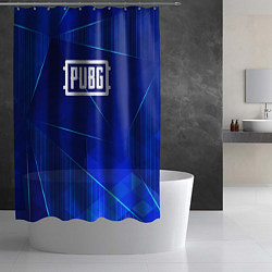 Шторка для душа PUBG blue poly, цвет: 3D-принт — фото 2