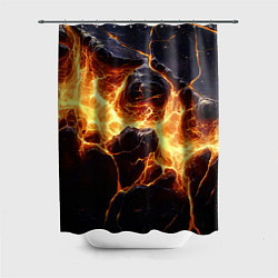 Шторка для душа Золотая лава текстура, цвет: 3D-принт