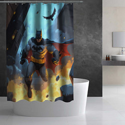 Шторка для душа Бэтмен в прыжке, цвет: 3D-принт — фото 2