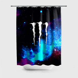 Шторка для душа Monster energy космос, цвет: 3D-принт