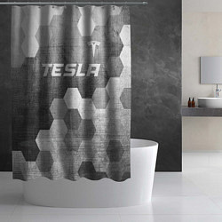 Шторка для душа Tesla - grey gradient посередине, цвет: 3D-принт — фото 2