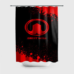 Шторка для душа Great Wall - red gradient, цвет: 3D-принт
