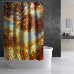 Шторка для душа Блестящая золотая текстура, цвет: 3D-принт — фото 2