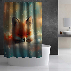Шторка для душа Лисенок спит на облаке, цвет: 3D-принт — фото 2