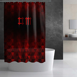 Шторка для душа Depeche Mode red poly, цвет: 3D-принт — фото 2