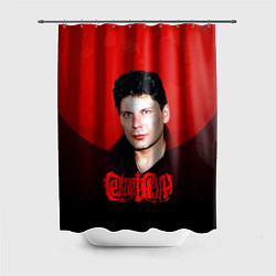 Шторка для душа Юрий Клинских красная луна, цвет: 3D-принт