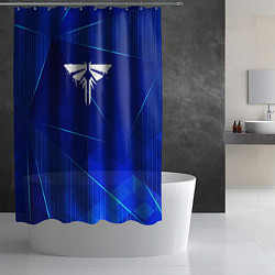 Шторка для душа The Last Of Us blue poly, цвет: 3D-принт — фото 2