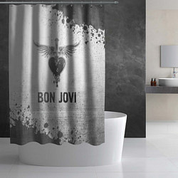 Шторка для душа Bon Jovi - white gradient, цвет: 3D-принт — фото 2