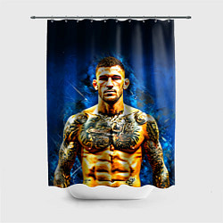 Шторка для душа Дастин Порье на синем, цвет: 3D-принт