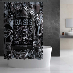 Шторка для душа Oasis на фоне гитар, цвет: 3D-принт — фото 2