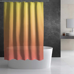 Шторка для душа Градиент нежный жёлто-розовый, цвет: 3D-принт — фото 2